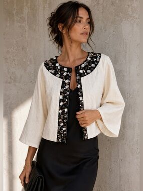 Romeo & Juliet Couture Jeweled 60s-Inspired Jacket — M